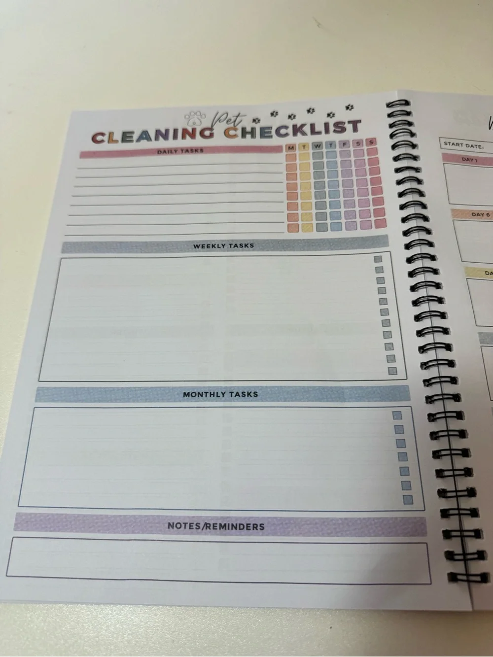 ADHD Cleaning Planner Notebook - Black & White